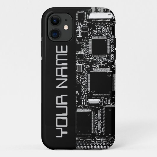 Circuit B & W 2 "Nom" coque iphone côté noir (Dos)