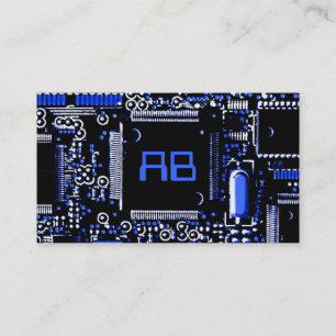 Circuit bleu 2 'monogramme blanc carte de visite