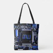 Circuit Blue 2 Monogram over de canvas tas (Achterkant)