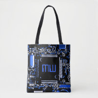Circuit Blue 2 Monogram over tas blauw terug