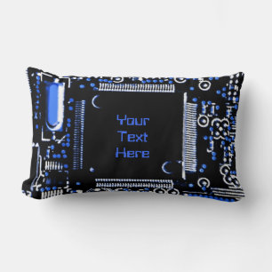Circuit Blue 2 'Votre Texte' lancer oreiller lomba