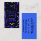 Circuit Blue "PC restore" carte de visite bleu (Devant / Derrière)