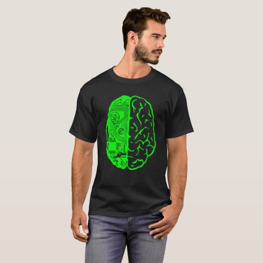 Circuit Board Computer & Brain Ai Learning & Techn T-shirt (Voorkant volledig)