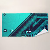 Circuit board. Electronic computer hardware techno (Serviette de bain)