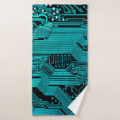 Circuit board. Electronic computer hardware techno (Serviette de bain)