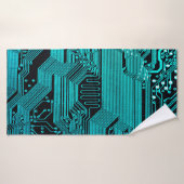 Circuit board. Electronic computer hardware techno (Serviette de bain)