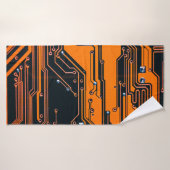 Circuit board. Electronic computer hardware techno (Serviette de bain)