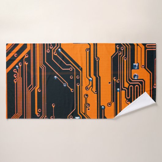 Circuit board. Electronic computer hardware techno (Serviette de bain)