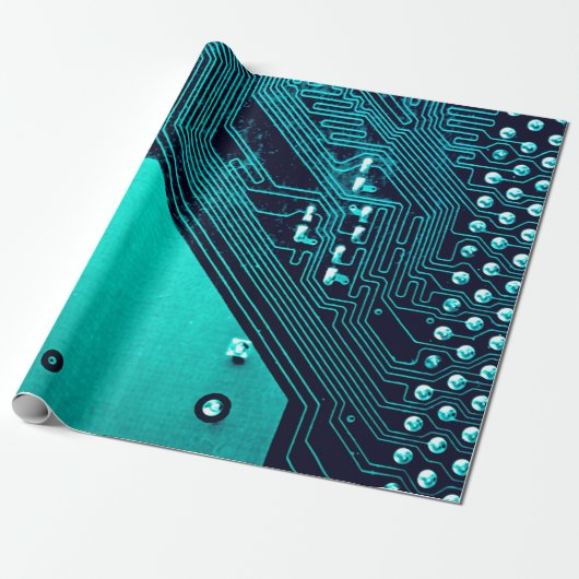 Circuit board. Electronic computer hardware techno Cadeaupapier (Uitgerold)