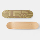 Circuit Board Gold Skateboard (Horizontaal)