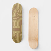 Circuit Board Gold Skateboard (Voorkant)