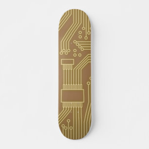 Circuit Board Gold Skateboard