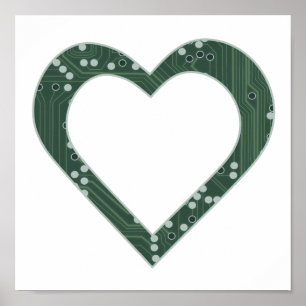 Circuit Board Heart Poster