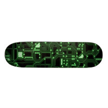 Circuit Board Motif Skateboard Deck