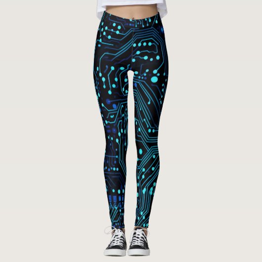 Circuit Board ontwerp illustratie Kussen Leggings (Voorkant)
