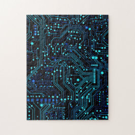 Circuit Board ontwerp illustratie Kussen Legpuzzel