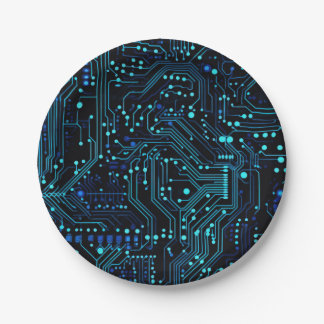 Circuit Board ontwerp illustratie Kussen Papieren Bordje