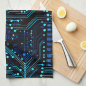 Circuit Board ontwerp illustratie Kussen Theedoek (Quarter Fold)