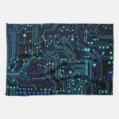 Circuit Board ontwerp illustratie Kussen Theedoek (Horizontaal)