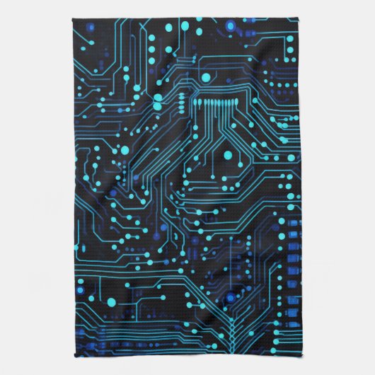 Circuit Board ontwerp illustratie Kussen Theedoek (Verticaal)