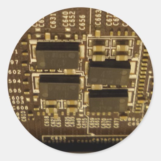 Circuit Board Round Sticker (Voorkant)