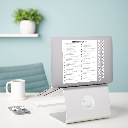 Circuit Breaker Directory & 30 Stickers Fuse Box (Ordinateur portable sur le bureau)