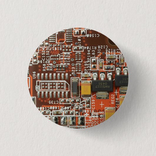 Circuit Chip Computer Tech Ronde Button 3,2 Cm (Voorkant)