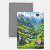 Circuit de Ha Giang Vietnam Aimant de Voyage (Recto/Verso)