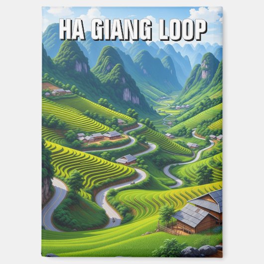 Circuit de Ha Giang Vietnam Aimant de Voyage (Recto)
