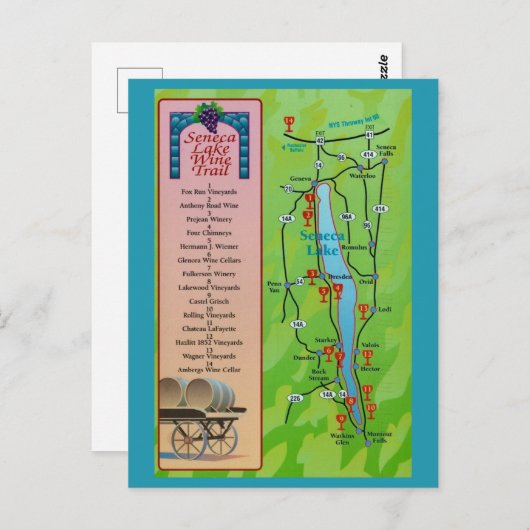 Circuit des vins de Seneca Lake Carte postale vint (Devant / Derrière)