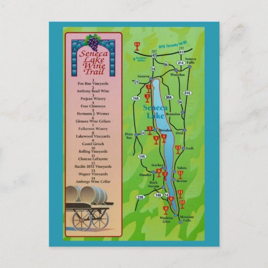 Circuit des vins de Seneca Lake Carte postale vint (Devant)