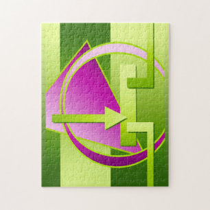 "Circuit Diagram" Digitale Art Print, limoengroen Legpuzzel