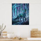Circuit Fox Neon Woud Poster (Keuken)