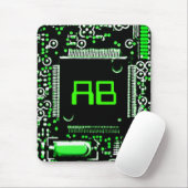 Circuit Green 2 monogram mouspad Muismat (Met muis)