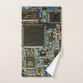 Circuit imprimé bleu macro | Photo de PCB (Serviette à main)