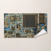 Circuit imprimé bleu macro | Photo de PCB (Serviette à main)