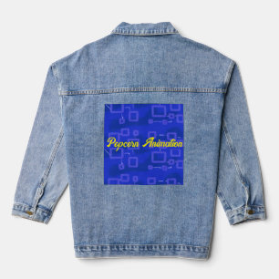 Circuit in Snoep Blauw Geometrische Denim Jacket