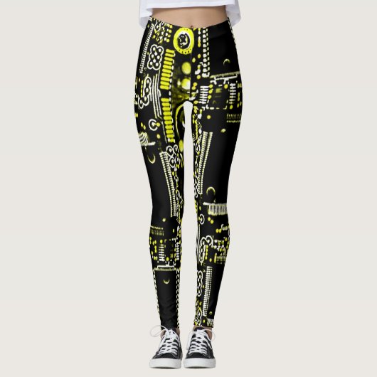 Circuit Jaune 2 sur leggings (Devant)
