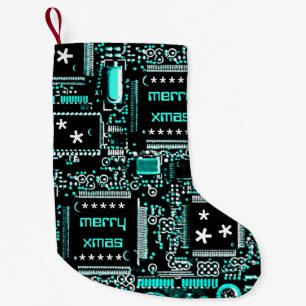 Circuit Light Blue 2 'Merry Xmas' tweezijdig Kleine Kerstsok