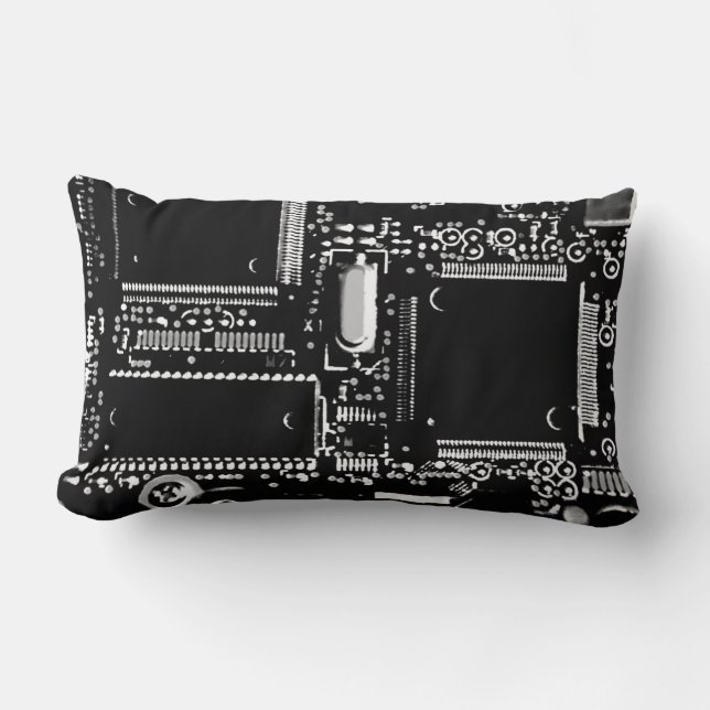 Circuit Noir et Blanc 2 jetons oreiller lumbar (Recto)