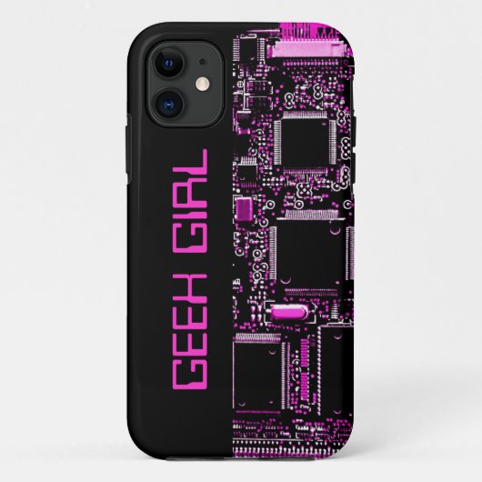 Circuit rose "fille Geek" coque iphone noir (Dos)