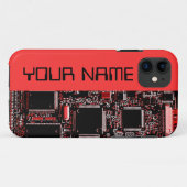Circuit rouge 2 "Nom" coque iphone côté rouge (Dos (Horizontal))