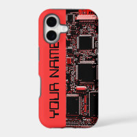 Circuit rouge 2 "Nom" coque iphone côté rouge