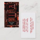 Circuit Rouge 'PC réparations' carte de visite bla (Devant / Derrière)