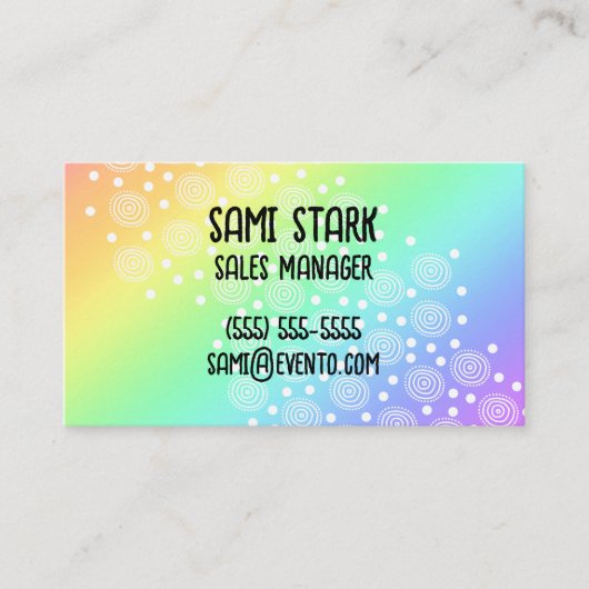 Circuit Stippen Regenbooggradiënt Visitekaartjes (Voorkant)