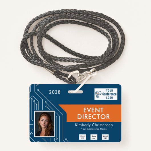 Circuit Technology Event Director Photo ID Badge (Voorkant met draagriem)