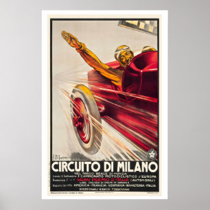Circuit van Milan Vintage Racing Poster
