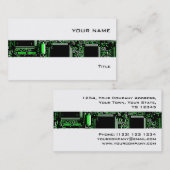Circuit vert 2 bandes carte de visite blanc (Devant / Derrière)