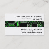 Circuit vert 2 bandes carte de visite blanc (Dos)