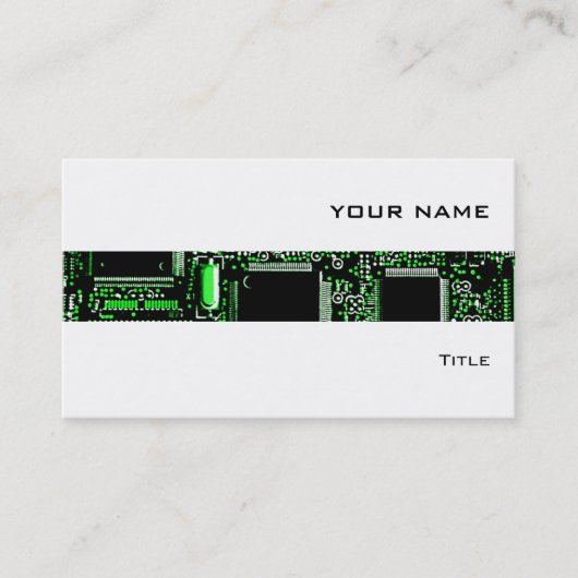 Circuit vert 2 bandes carte de visite blanc (Devant)